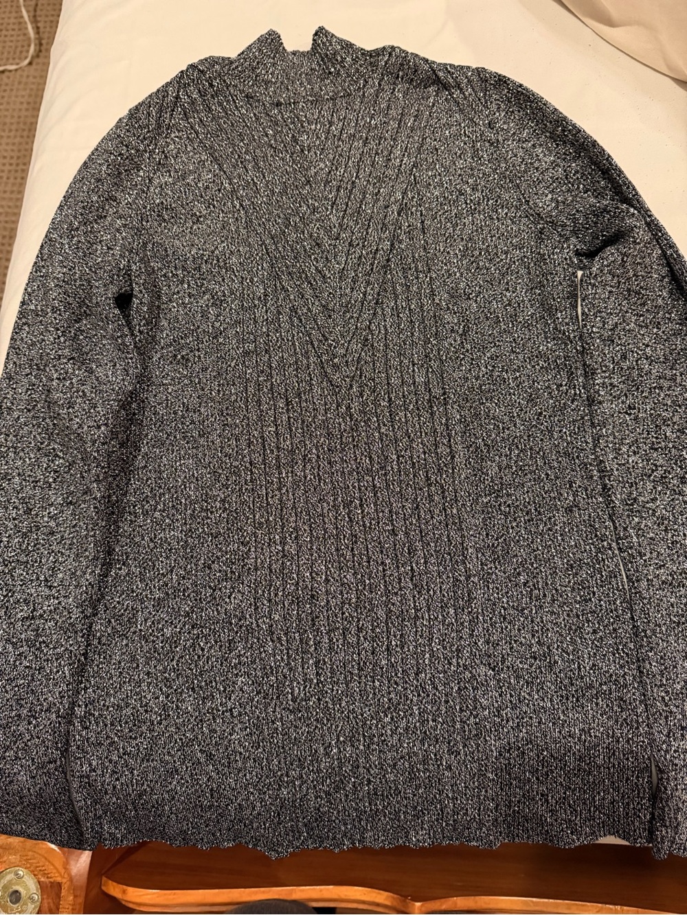 INC International Concepts Men's Heather Charcoal V-Neck Rib Knit Sweater